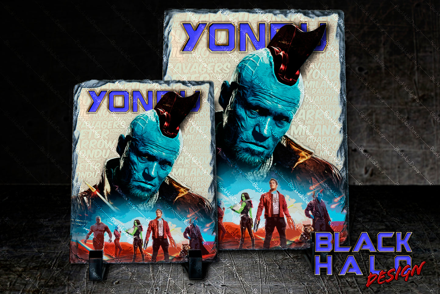 Guardians of the Galaxy Inspired Yondu artwork on Solid Rock Slate