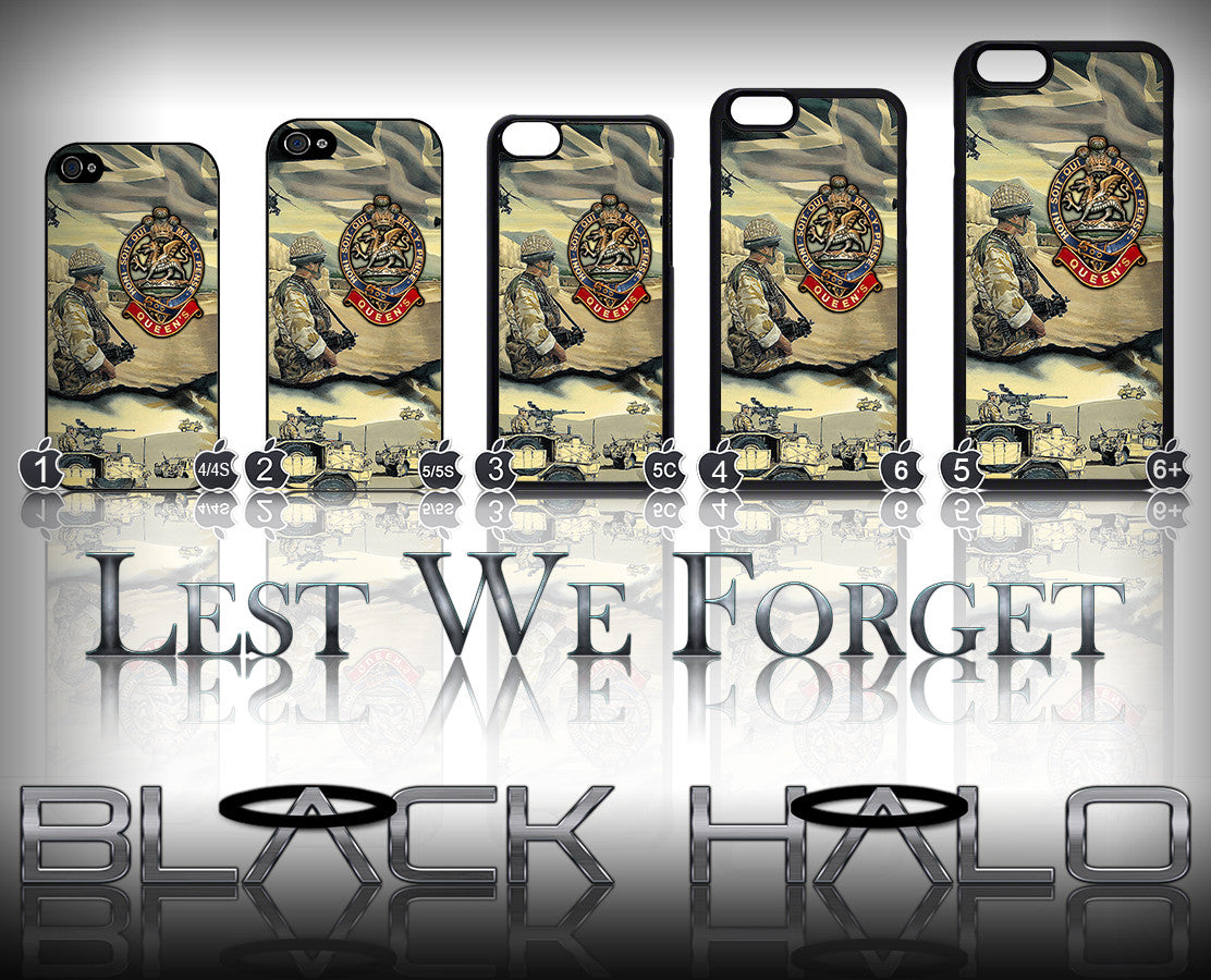 THE QUEENS REGIMENT AFGHANISTAN: CAMP BASTION ★ CASE/COVER FOR  APPLE IPHONE 4,4S,5,5S,5C,6 & 6 PLUS - Black Halo Design
