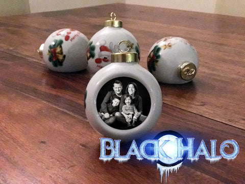(NEW) Custom Personalised Christmas Bauble in Silver Glass or White Porcelain