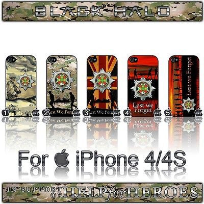 THE IRISH GUARDS COVER/CASE FOR APPLE IPHONE 4/4S IN SUPPORT OF HELP FOR HEROES - Black Halo Design
 - 1