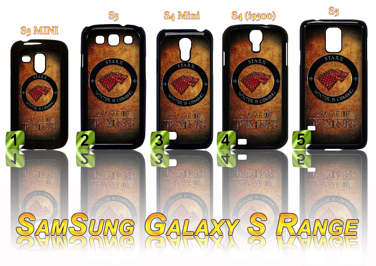 GAME OF THRONES: STARK RED WOLF CASE/COVER FOR SAMSUNG GALAXY S RANGE S3/S4/S5 - Black Halo Design
