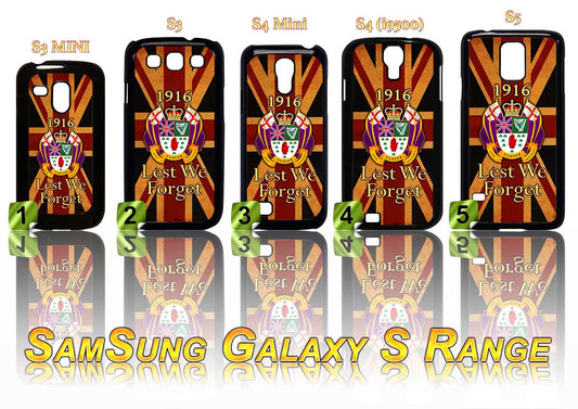 36TH ULSTER DIVISION CASE/COVER FOR SAMSUNG GALAXY S RANGE S3/S4/S5 - Black Halo Design
 - 1