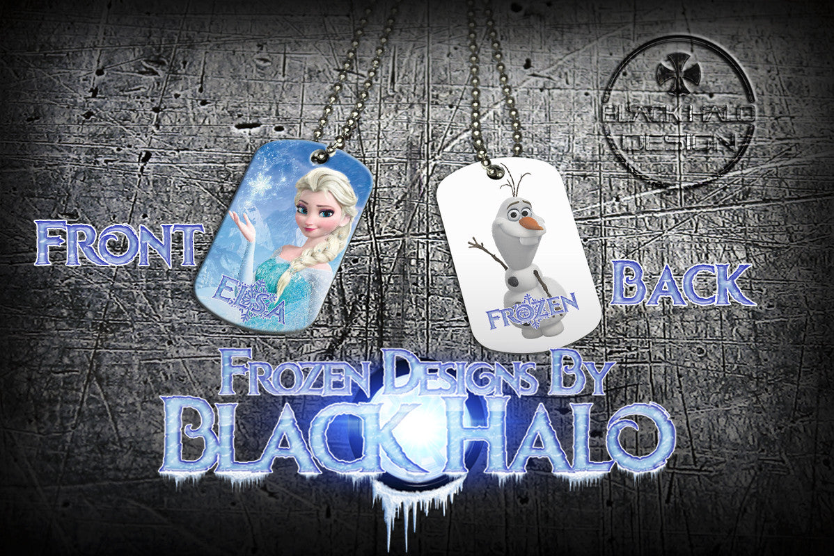 Choice of Disneys Frozen Double Sided Metal Pendant With Metal Ball Chain Necklace (Dog Tag) - Black Halo Design
 - 7