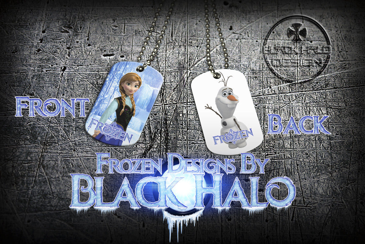 Choice of Disneys Frozen Double Sided Metal Pendant With Metal Ball Chain Necklace (Dog Tag) - Black Halo Design
 - 5