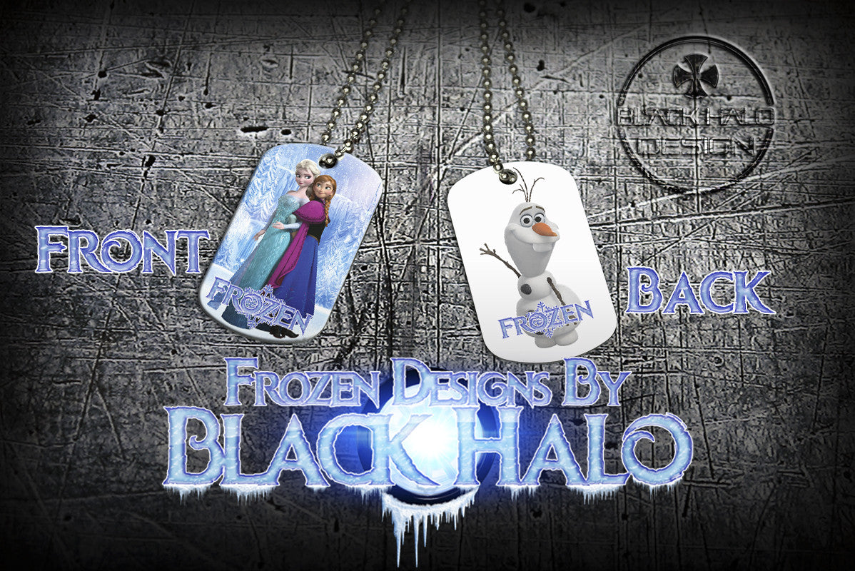 Choice of Disneys Frozen Double Sided Metal Pendant With Metal Ball Chain Necklace (Dog Tag) - Black Halo Design
 - 4