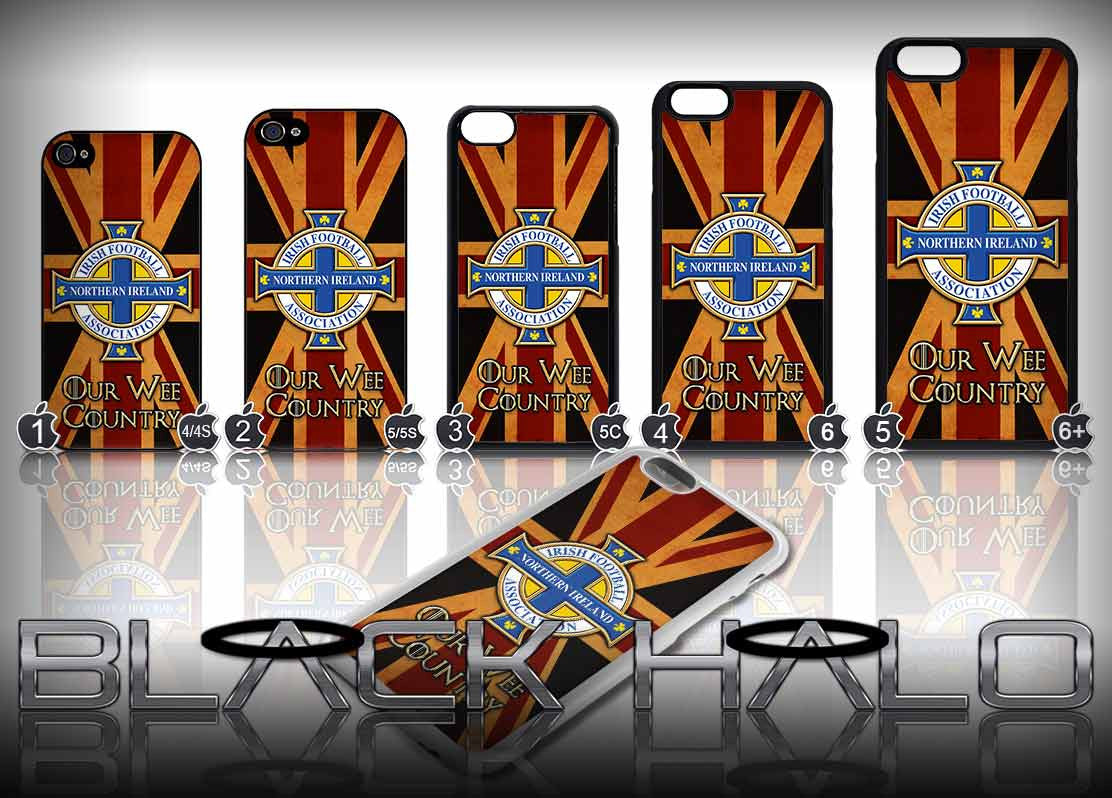 Northern Ireland: Our Wee Country: Union Jack Case/Cover for choice of Apple iPhone 4-6s Plus :#2 - Black Halo Design
 - 1