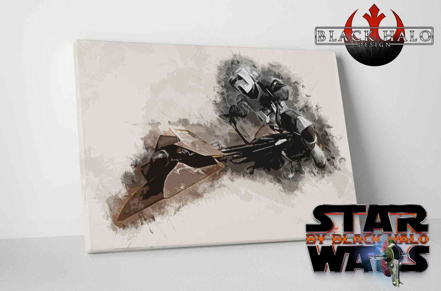 Star Wars: Biker Scout Timber Framed Canvas in choice of sizes