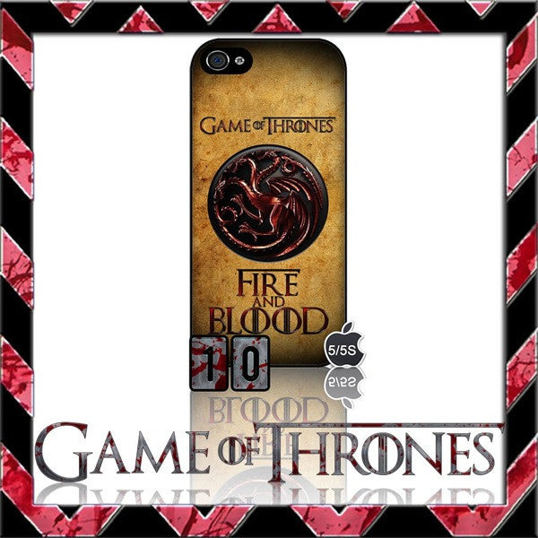 (NEW) ★ GAME OF THRONES ★ COVER/CASE FOR APPLE IPHONE 5 & 5S (SEASON 4) 5 G/5G  - Black Halo Design
 - 9
