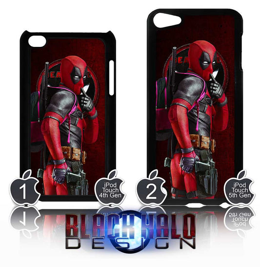 DEADPOOL CASE/COVER FOR  APPLE IPOD TOUCH 4/4G & 5/5G - Black Halo Design
