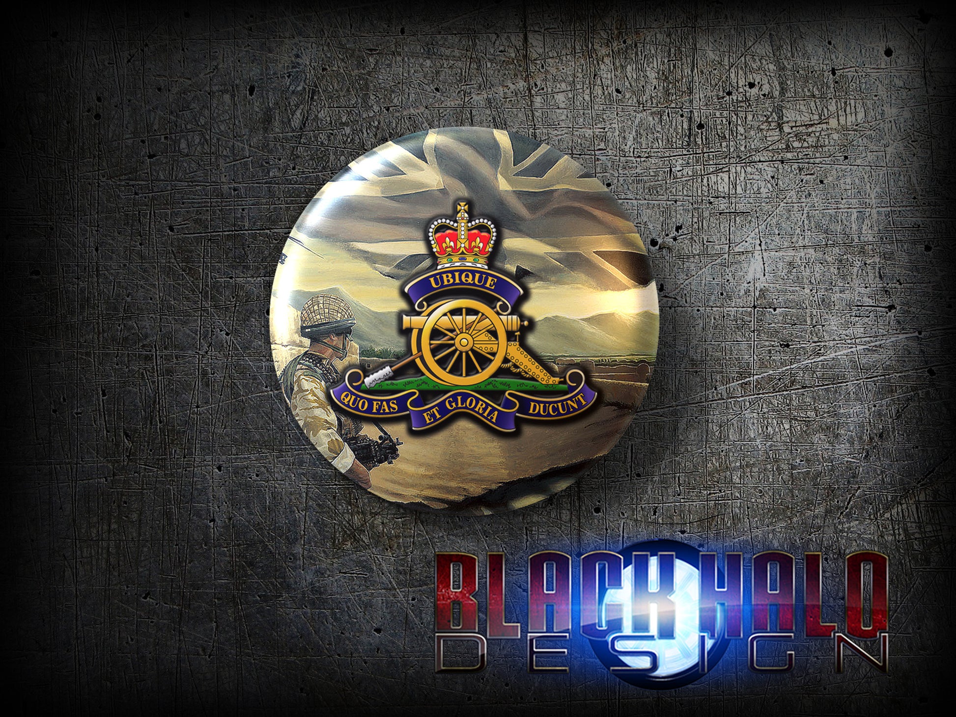 The Regiment of the Royal Artillery: Large 58mm Metal Pin Badge #Poppy - Black Halo Design
 - 4
