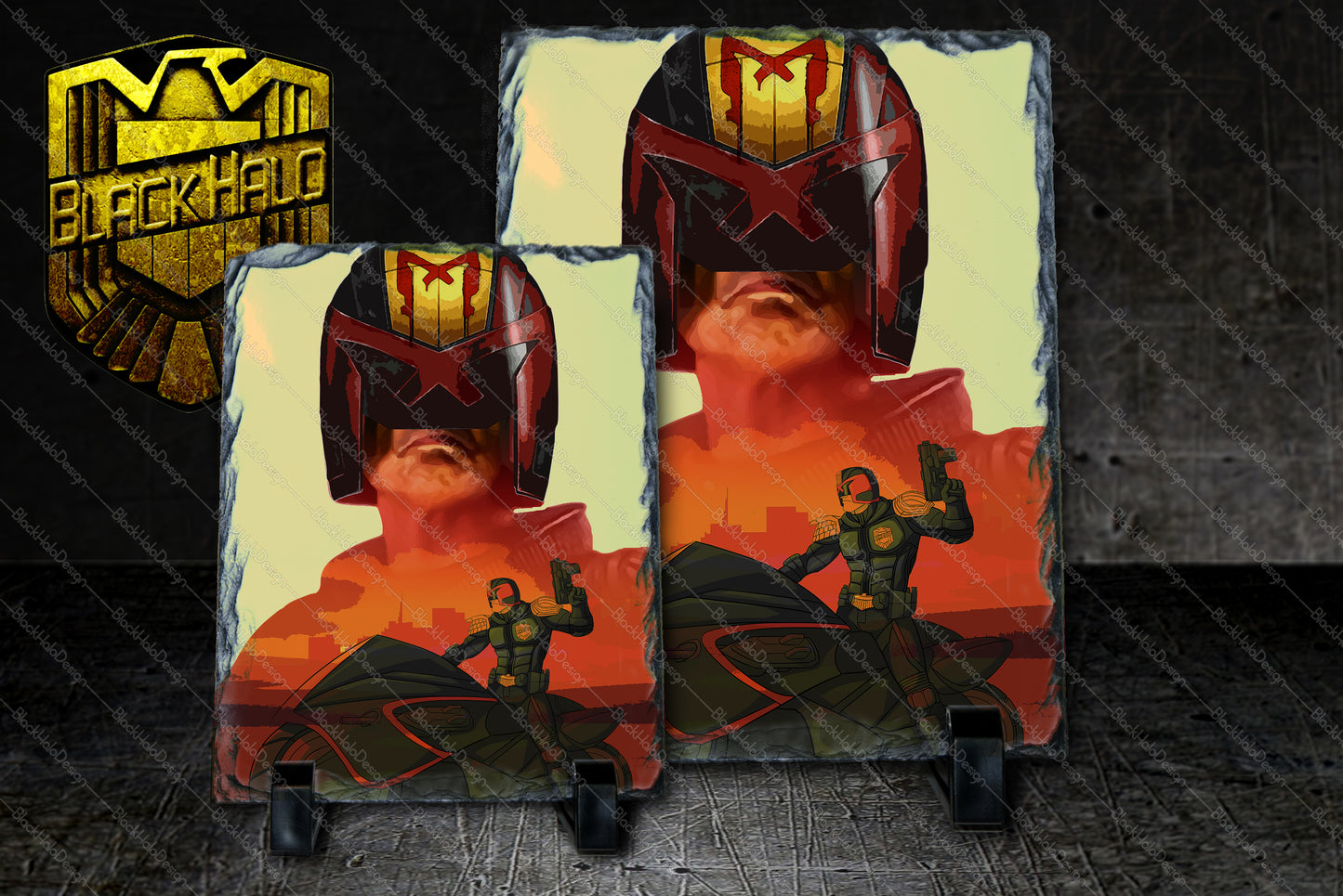 Judge Dredd Natural Rock Slate in choice of artwork & sizes
