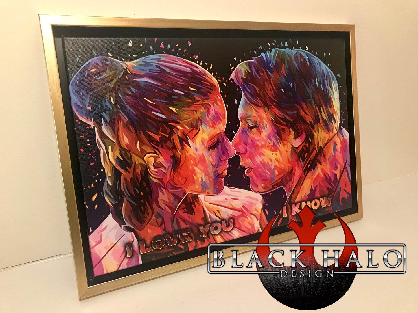 Han & Leia Canvas with floating shadow frame in choice of sizes