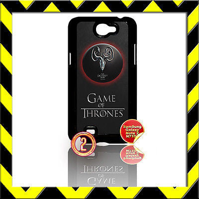 ★ GAME OF THRONES ★COVER FOR SAMSUNG GALAXY NOTE II/2/N7100 PHONE CASE GREYJOY#2 - Black Halo Design

