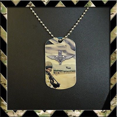 ★ THE PARACHUTE REGIMENT (PARA) DOG TAG NECKLACE/KEYRING (ARMY/HELP FOR HEROES) - Black Halo Design
