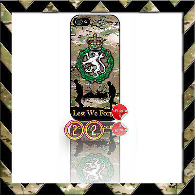 ★ WOMENS ROYAL ARMY CORPS (WRAC)★ SHELL/CASE/COVER FOR IPHONE 5/5S CAMO#22 - Black Halo Design
