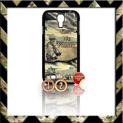 ★ LEST WE FORGET COVER FOR SAMSUNG GALAXY S4 S IV/I9500 CASE ARMY/NAVY/RAF#12 - Black Halo Design
