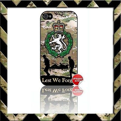 THE WOMENS ROYAL ARMY CORPS (WRAC) SHELL/CASE/COVER FOR APPLE IPHONE 4/4S #22 - Black Halo Design
