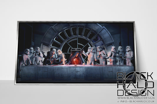 Star Wars: The Last Supper Timber Framed Canvas with Floating Shadow Frame