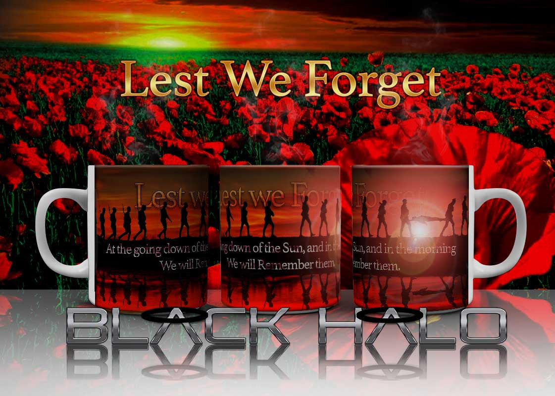 Lest We Forget 10oz Ceramic Mug #Army - Black Halo Design

