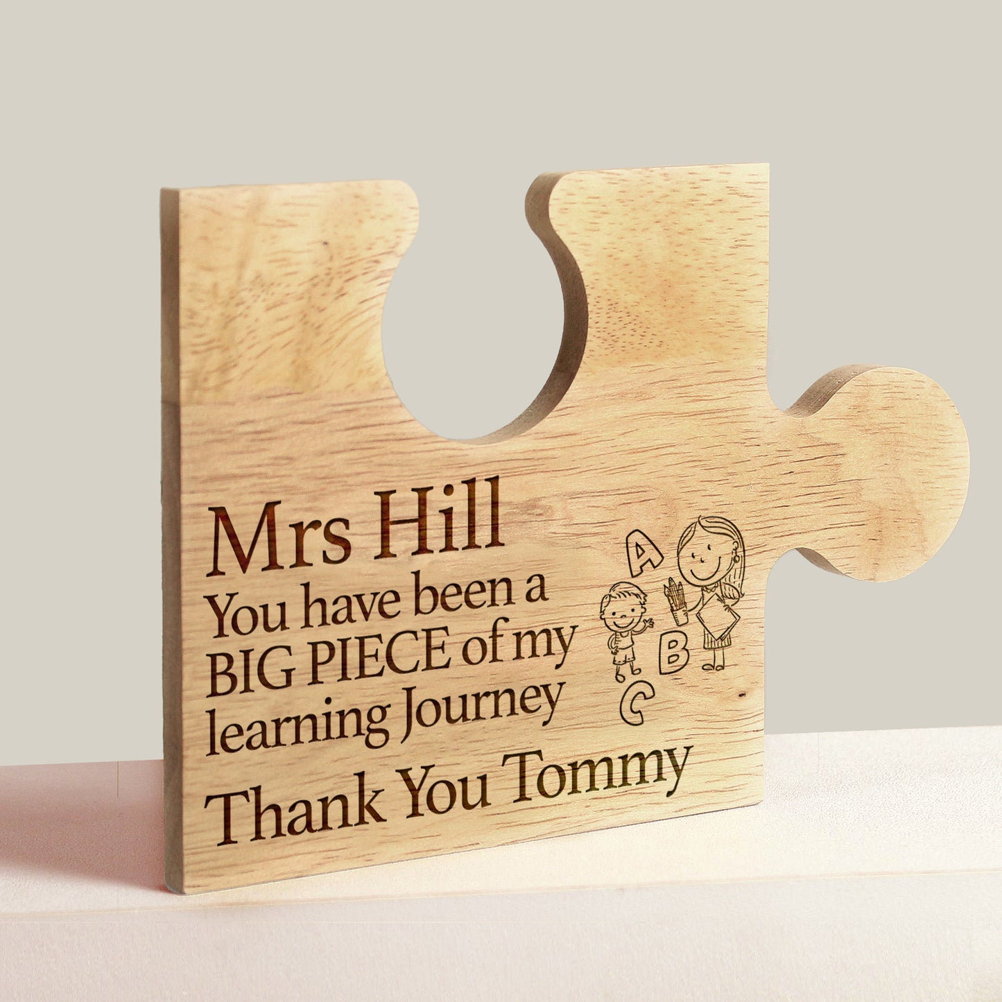 Personalised Thank You Teacher Jigsaw Gift Piece