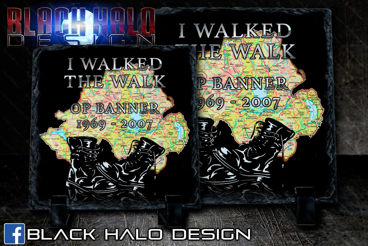 I Walked The Walk: Op-Banner: Natural Rock Slate with Stands