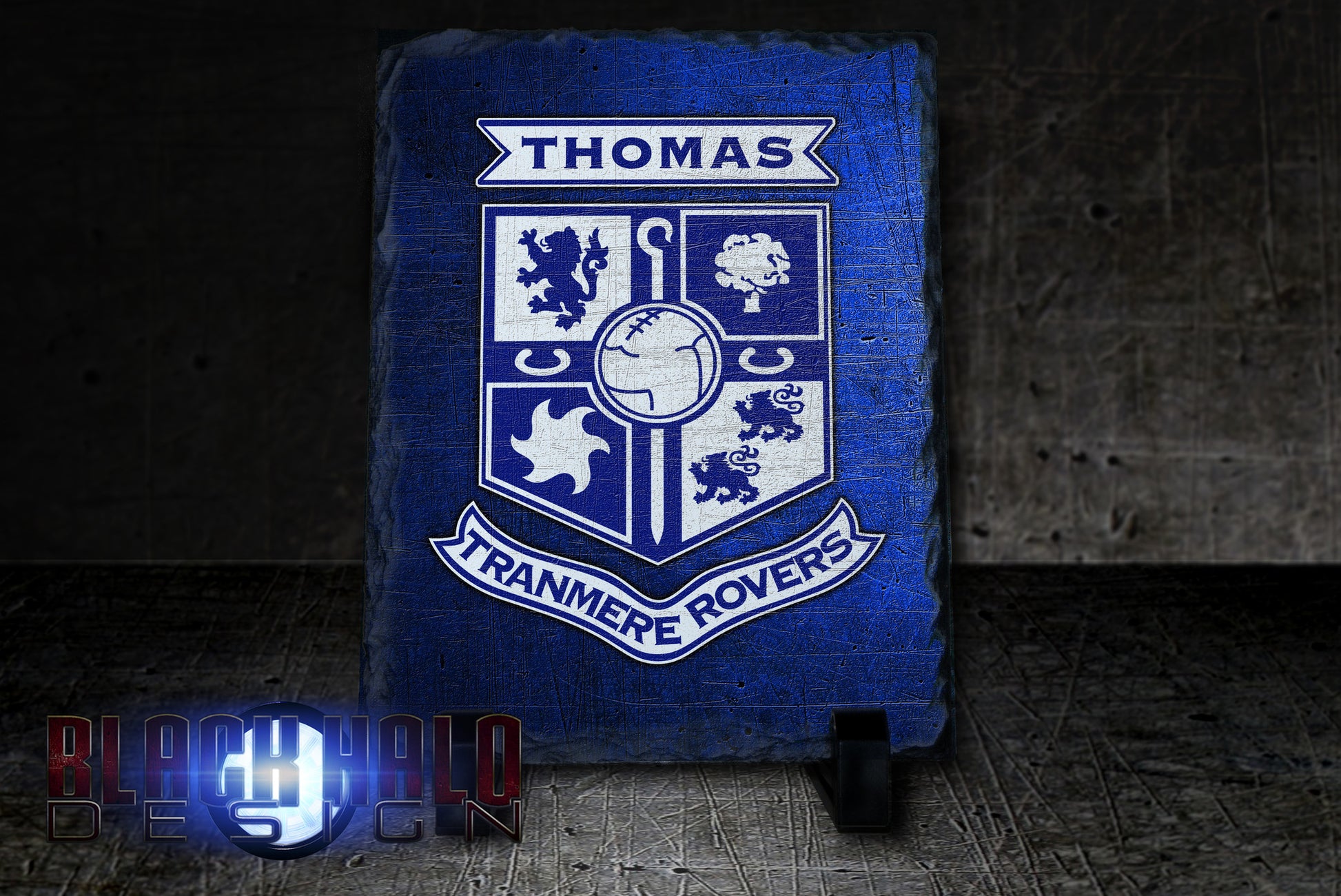 TRANMERE ROVERS RECTANGULAR NATURAL ROCK SLATE (CAN BE PERSONALISED) - Black Halo Design
 - 2
