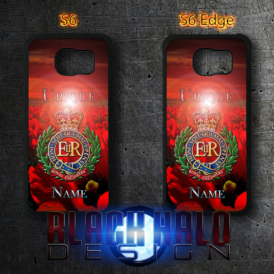 PERSONALISED: THE ROYAL ENGINEERS CASE/COVER FOR SAMSUNG GALAXY S6 & S6 EDGE: ARMY - Black Halo Design
