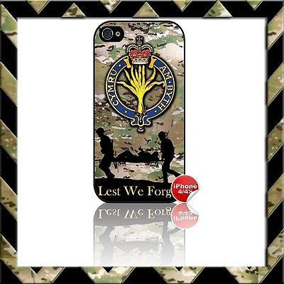THE WELSH GUARDS SHELL/CASE/COVER FOR APPLE IPHONE 4/4S CAMO - Black Halo Design
