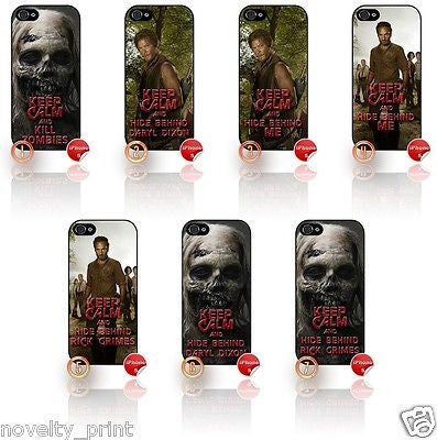 ★ THE WALKING DEAD ★ KEEP CALM ★ APPLE IPHONE 5 MOBILE PHONE HARD CASE COVER - Black Halo Design
 - 1