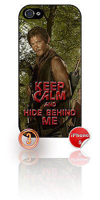 ★ THE WALKING DEAD ★ KEEP CALM ★ APPLE IPHONE 5 MOBILE PHONE HARD CASE COVER - Black Halo Design
 - 6