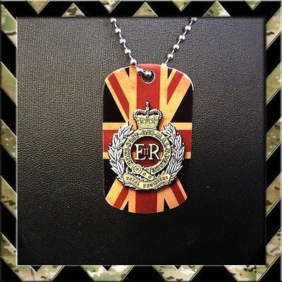 ★ UNION JACK ROYAL ENGINEERS (SAPPERS) ★ DOG TAG NECKLACE/KEYRING(H4H/ARMY/NAVY) - Black Halo Design
