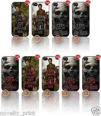 ★ KEEP CALM THE WALKING DEAD ★ APPLE IPHONE 4/4S MOBILE PHONE HARD CASE COVER - Black Halo Design
 - 1