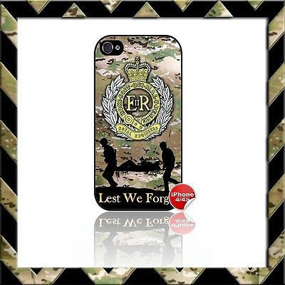 ★ THE ROYAL ENGINEERS RE/SAPPERS SHELL/CASE/COVER FOR APPLE IPHONE 4/4S CAMO#7 - Black Halo Design
