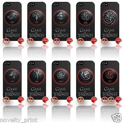 ★ NEW GAME OF THRONES ★ APPLE IPHONE 5  MOBILE PHONE HARD CASE COVER (HOUSES) - Black Halo Design
 - 1