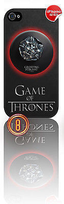 ★ NEW GAME OF THRONES ★ APPLE IPHONE 4/4S MOBILE PHONE HARD CASE COVER (HOUSES)  - Black Halo Design
 - 3