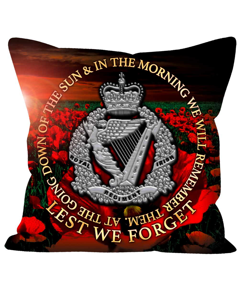 Royal Irish Regiment Cushions in choice of sizes RIR Lest We Forget