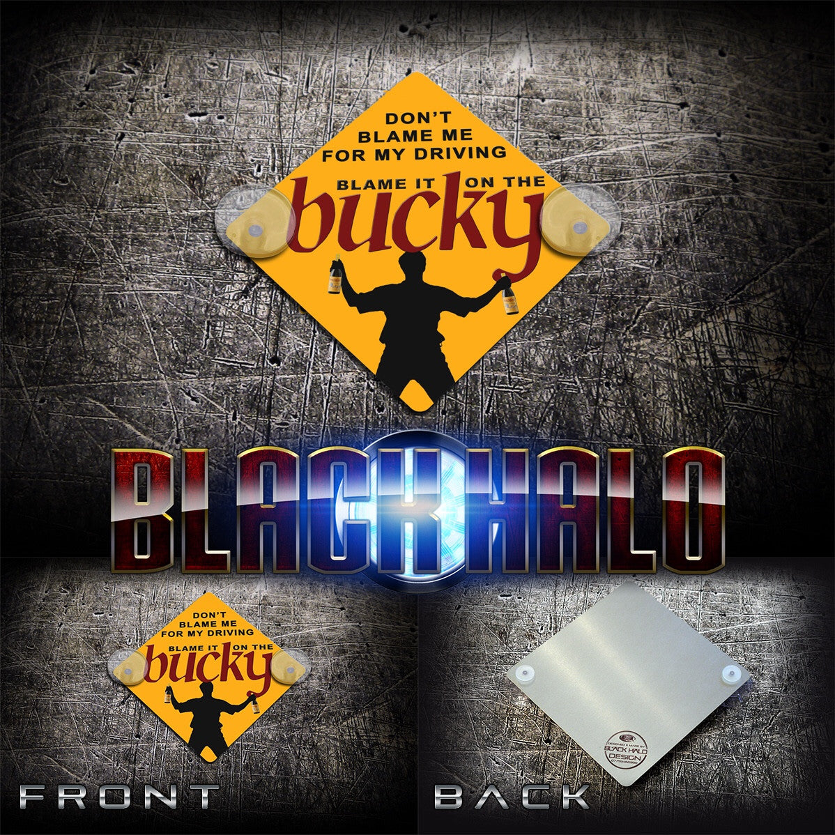 Buckfast Tonic Wine Blame It On The Bucky Metal Car Window Sign and  Suction Cups - Black Halo Design
