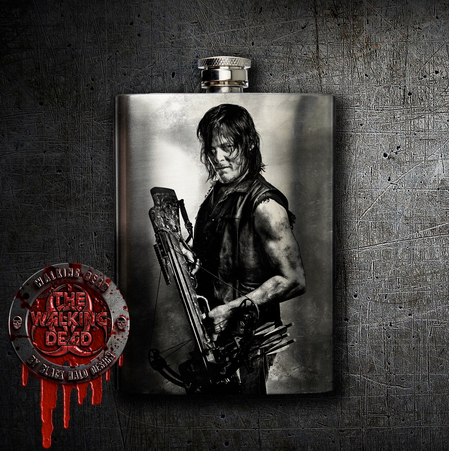 Daryl Dixon: The Walking Dead Hip Flask Stainless Steel 8oz Hip Flask