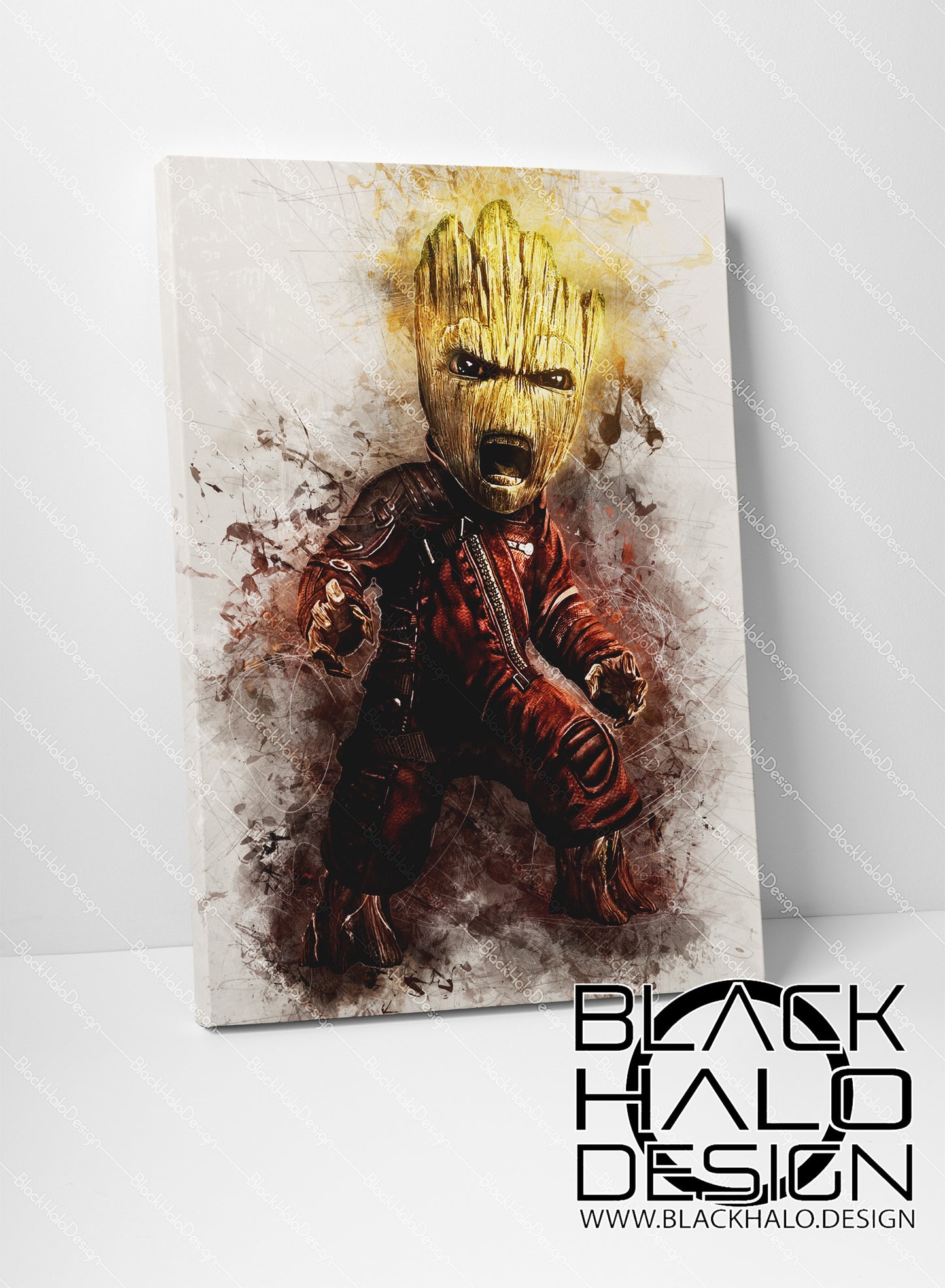 Baby Groot Timber Framed Canvas in choice of sizes