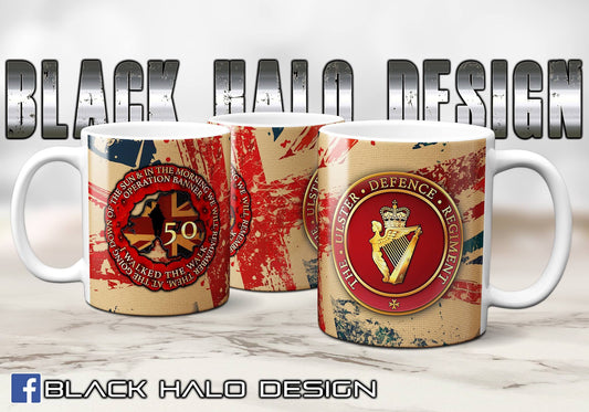 🆕 Ulster Defence Regiment (UDR) Op Banner 50th Union Jack Ceramic Mug