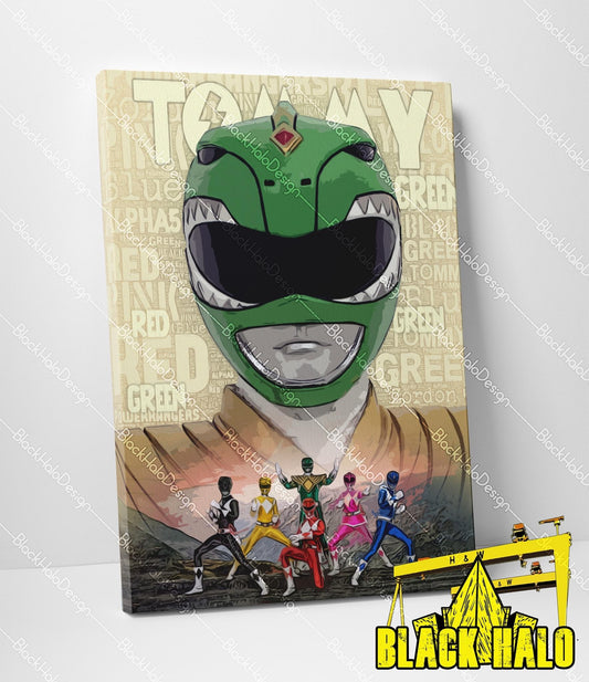 Power Rangers Green Ranger Timber Framed Canvas
