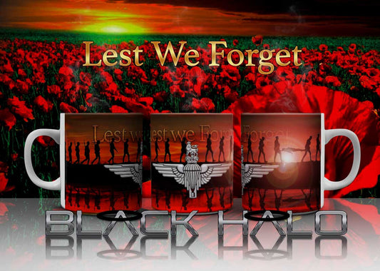 The Parachute Regiment Lest We Forget 10oz Ceramic Mug #Army - Black Halo Design
