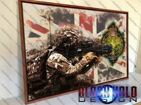 Welsh Guards Union Jack Box Framed Canvas with Floating Frame (Choice of Sizes)